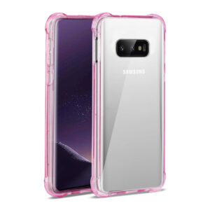 SAMSUNG GALAXY S10 Lite(S10e) Clear Bumper Case With Air Cushion Protection In Clear Hot Pink - Image 2