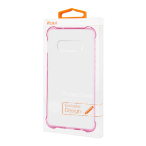 SAMSUNG GALAXY S10 Lite(S10e) Clear Bumper Case With Air Cushion Protection In Clear Hot Pink - Image 4