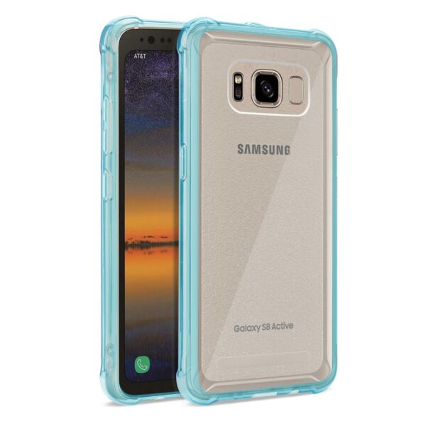 Reiko Samsung Galaxy S8 Active Clear Bumper Case With Air Cushion Protection In Clear Navy - Image 2