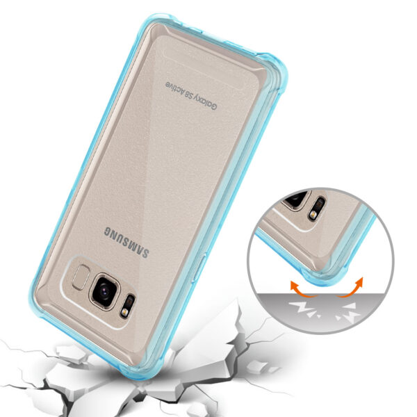 Reiko Samsung Galaxy S8 Active Clear Bumper Case With Air Cushion Protection In Clear Navy - Image 3