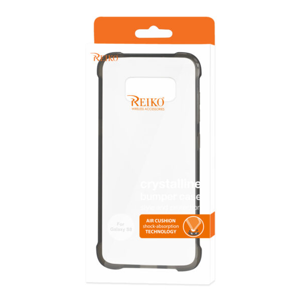 Reiko Samsung Galaxy S8 Clear Bumper Case With Air Cushion Protection In Clear Black - Image 4