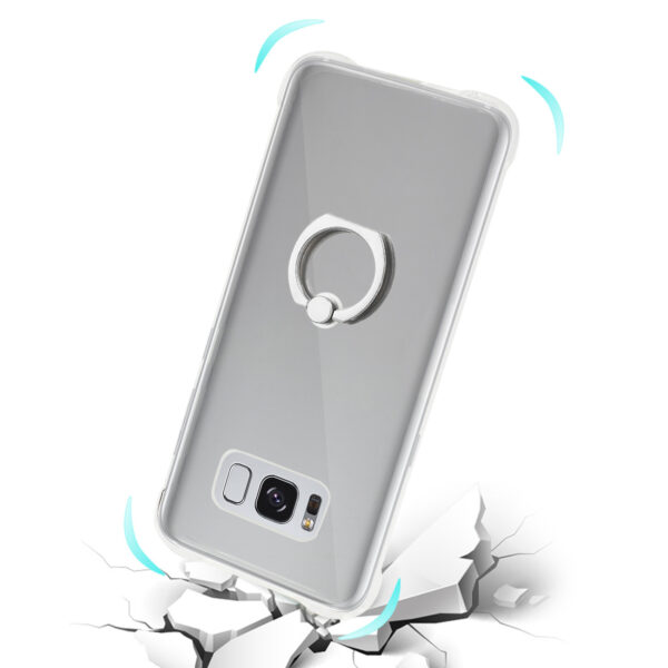 Reiko Samsung Galaxy S8 Transparent Air Cushion Protector Bumper Case With Ring Holder In Clear - Image 3