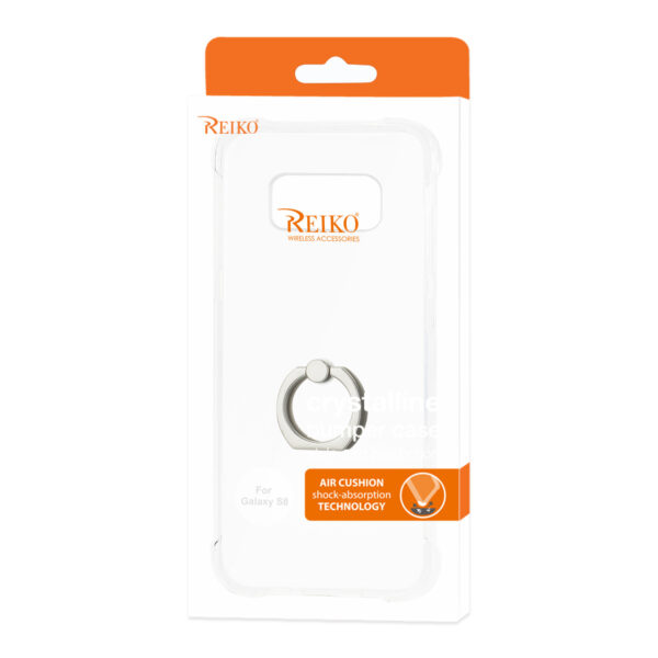 Reiko Samsung Galaxy S8 Transparent Air Cushion Protector Bumper Case With Ring Holder In Clear - Image 4