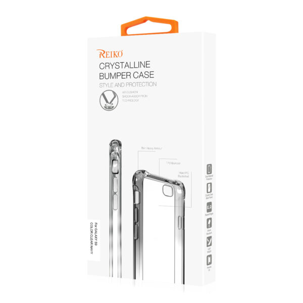 Reiko Samsung Galaxy S9 Clear Bumper Case With Air Cushion Protection In Clear Navy - Image 4
