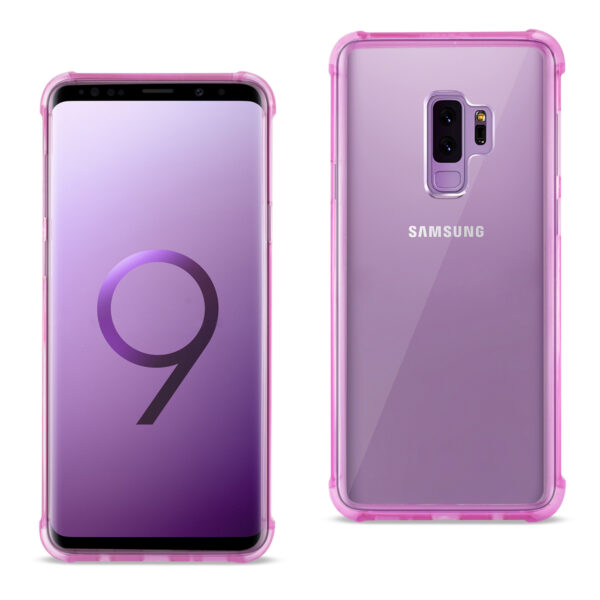 Reiko Samsung Galaxy S9 Plus Clear Bumper Case With Air Cushion Protection In Clear Hot Pink