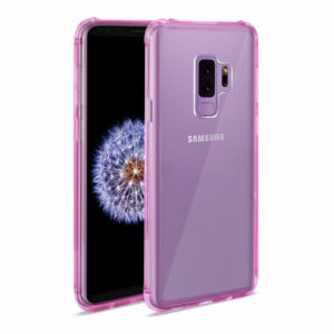 Reiko Samsung Galaxy S9 Plus Clear Bumper Case With Air Cushion Protection In Clear Hot Pink - Image 2