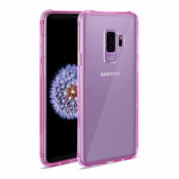 Reiko Samsung Galaxy S9 Plus Clear Bumper Case With Air Cushion Protection In Clear Hot Pink - Image 2