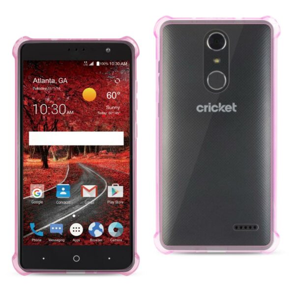 Reiko Zte Grand X4 Clear Bumper Case With Air Cushion Protection In Clear Hot Pink