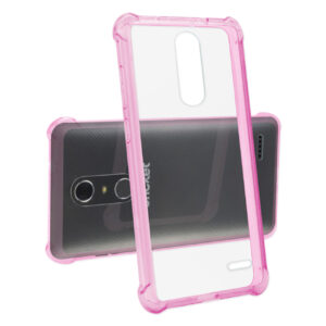 Reiko Zte Grand X4 Clear Bumper Case With Air Cushion Protection In Clear Hot Pink - Image 2