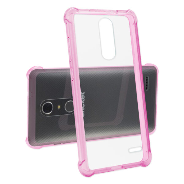Reiko Zte Grand X4 Clear Bumper Case With Air Cushion Protection In Clear Hot Pink - Image 2