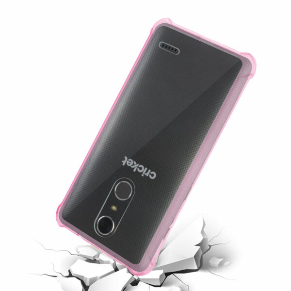Reiko Zte Grand X4 Clear Bumper Case With Air Cushion Protection In Clear Hot Pink - Image 3
