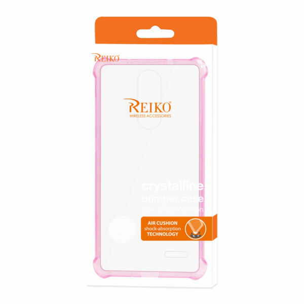 Reiko Zte Grand X4 Clear Bumper Case With Air Cushion Protection In Clear Hot Pink - Image 4