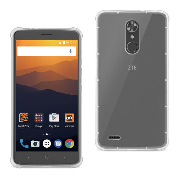 Reiko Zte Max Xl/ N9560 Clear Bumper Case With Air Cushion Protection In Clear