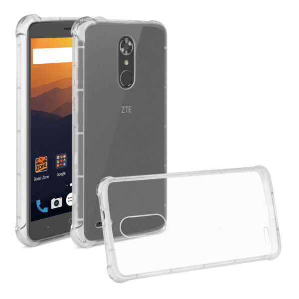 Reiko Zte Max Xl/ N9560 Clear Bumper Case With Air Cushion Protection In Clear - Image 2