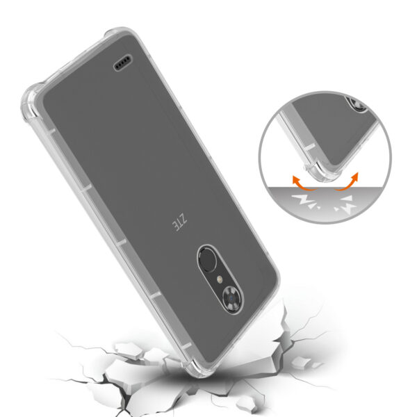 Reiko Zte Max Xl/ N9560 Clear Bumper Case With Air Cushion Protection In Clear - Image 3