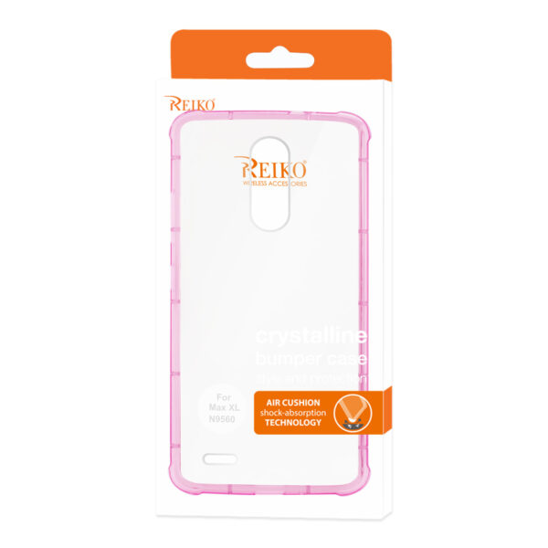 Reiko Zte Max Xl/ N9560 Clear Bumper Case With Air Cushion Protection In Clear Hot Pink - Image 4