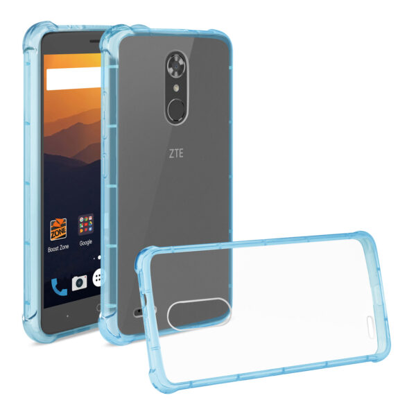 Reiko Zte Max Xl/ N9560 Clear Bumper Case With Air Cushion Protection In Clear Navy - Image 2