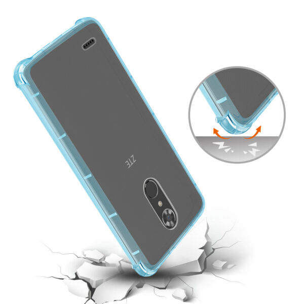 Reiko Zte Max Xl/ N9560 Clear Bumper Case With Air Cushion Protection In Clear Navy - Image 3