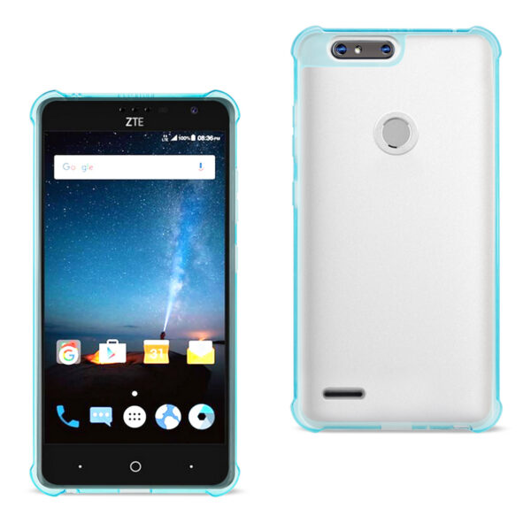Reiko ZTE Blade Z MAX/Z982/ZTE Sequoia Clear Bumper Case With Air Cushion Protection In Clear Navy
