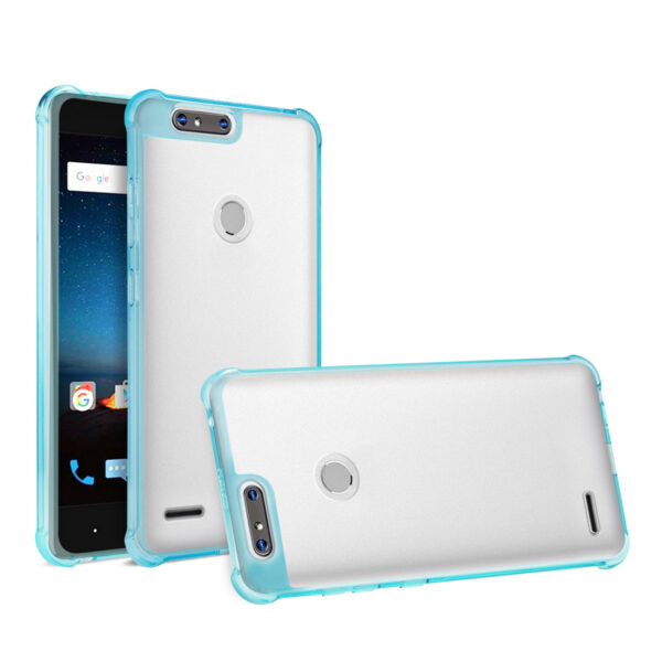 Reiko ZTE Blade Z MAX/Z982/ZTE Sequoia Clear Bumper Case With Air Cushion Protection In Clear Navy - Image 2