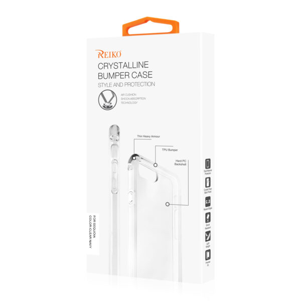 Reiko ZTE Blade Z MAX/Z982/ZTE Sequoia Clear Bumper Case With Air Cushion Protection In Clear Navy - Image 4