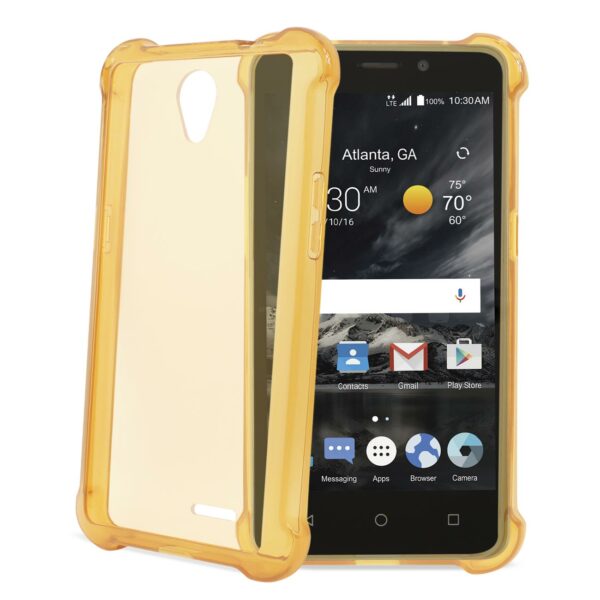 Reiko Zte Maven 2/ Chapel (Z831) Clear Bumper Case With Air Cushion Protection In Clear Gold - Image 2