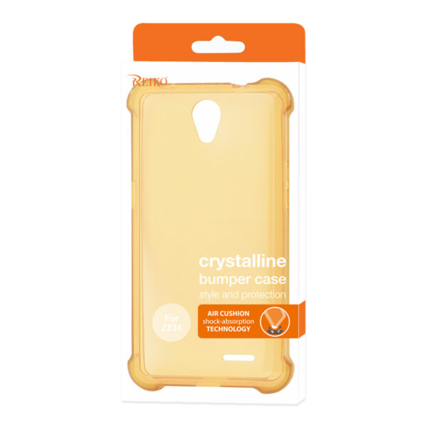 Reiko Zte Maven 2/ Chapel (Z831) Clear Bumper Case With Air Cushion Protection In Clear Gold - Image 4
