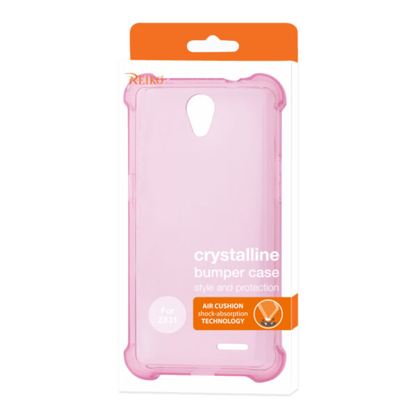 Reiko Zte Maven 2/ Chapel (Z831) Clear Bumper Case With Air Cushion Protection In Clear Hot Pink - Image 4