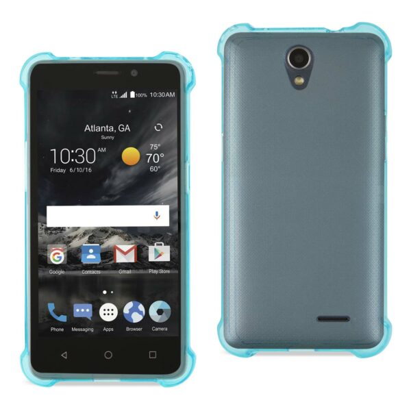 Reiko Zte Maven 2/ Chapel (Z831) Clear Bumper Case With Air Cushion Protection In Clear Navy