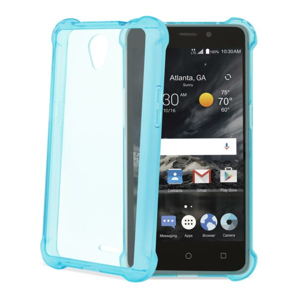 Reiko Zte Maven 2/ Chapel (Z831) Clear Bumper Case With Air Cushion Protection In Clear Navy - Image 2