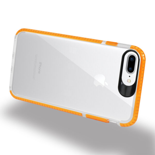 Reiko iPhone 8 Plus/ 7 Plus Soft Transparent TPU Case In Clear Orange - Image 2