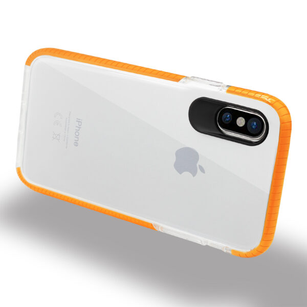 REIKO iPhone X/iPhone XS SOFT TRANSPARENT TPU CASE IN CLEAR ORANGE - Image 2