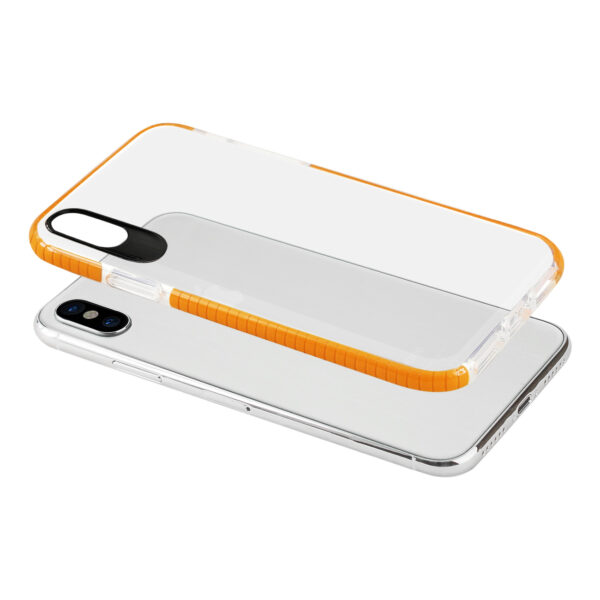 REIKO iPhone X/iPhone XS SOFT TRANSPARENT TPU CASE IN CLEAR ORANGE - Image 3