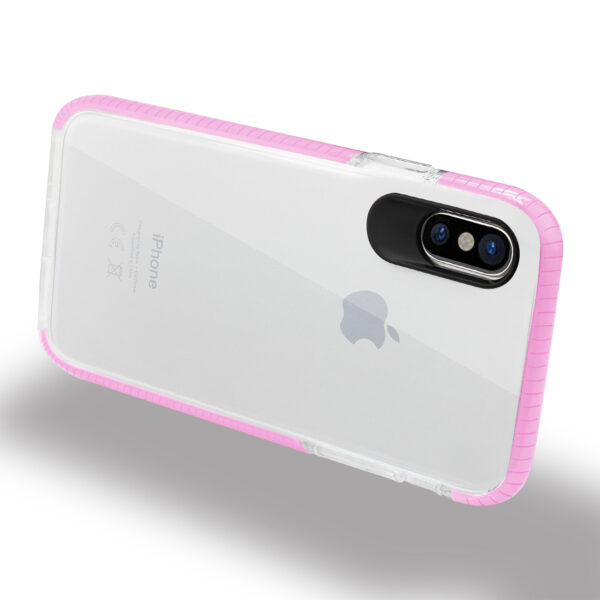REIKO iPhone X/iPhone XS SOFT TRANSPARENT TPU CASE IN CLEAR PINK - Image 2