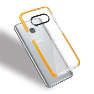 REIKO SAMSUNG GALAXY S8 EDGE/ S8 PLUS SOFT TRANSPARENT TPU CASE IN CLEAR ORANGE - Image 3