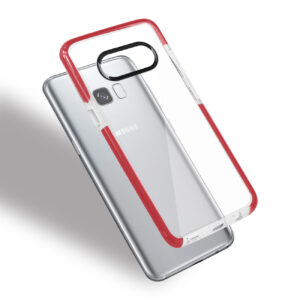 REIKO SAMSUNG GALAXY S8 EDGE/ S8 PLUS SOFT TRANSPARENT TPU CASE IN CLEAR RED - Image 3