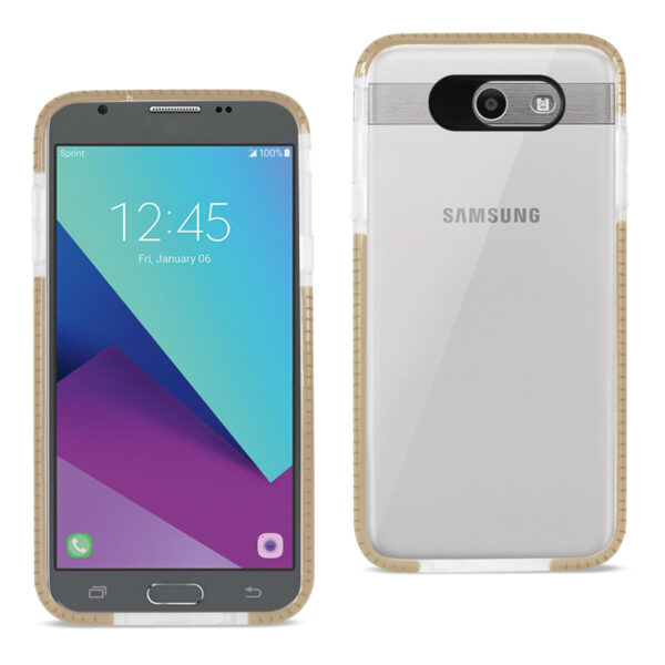 REIKO SAMSUNG GALAXY J7 V (2017) SOFT TRANSPARENT TPU CASE IN CLEAR GOLD