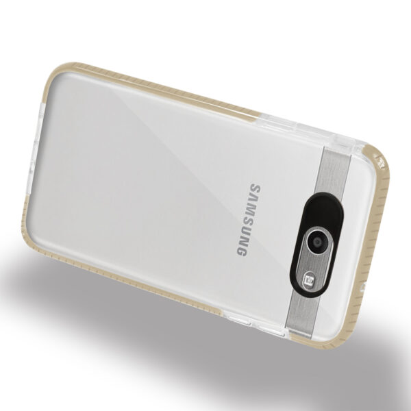 REIKO SAMSUNG GALAXY J7 V (2017) SOFT TRANSPARENT TPU CASE IN CLEAR GOLD - Image 2