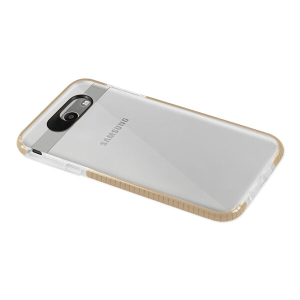 REIKO SAMSUNG GALAXY J7 V (2017) SOFT TRANSPARENT TPU CASE IN CLEAR GOLD - Image 3