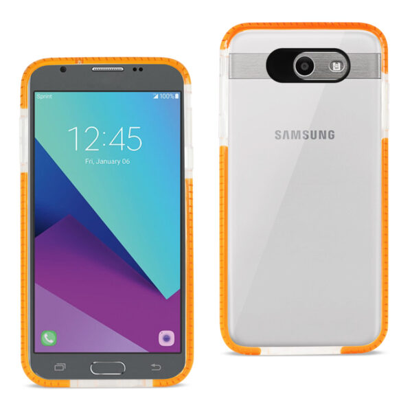 REIKO SAMSUNG GALAXY J7 V (2017) SOFT TRANSPARENT TPU CASE IN CLEAR ORANGE