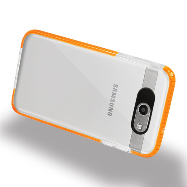 REIKO SAMSUNG GALAXY J7 V (2017) SOFT TRANSPARENT TPU CASE IN CLEAR ORANGE - Image 2