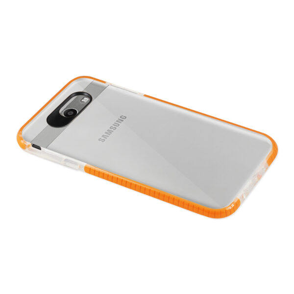 REIKO SAMSUNG GALAXY J7 V (2017) SOFT TRANSPARENT TPU CASE IN CLEAR ORANGE - Image 3