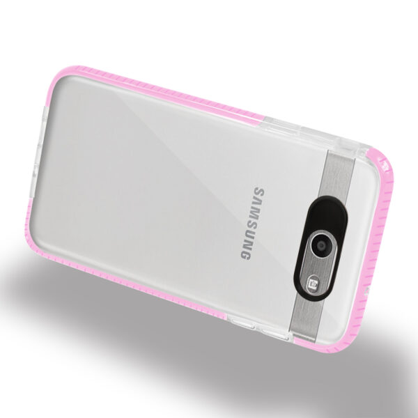REIKO SAMSUNG GALAXY J7 V (2017) SOFT TRANSPARENT TPU CASE IN CLEAR PINK - Image 2
