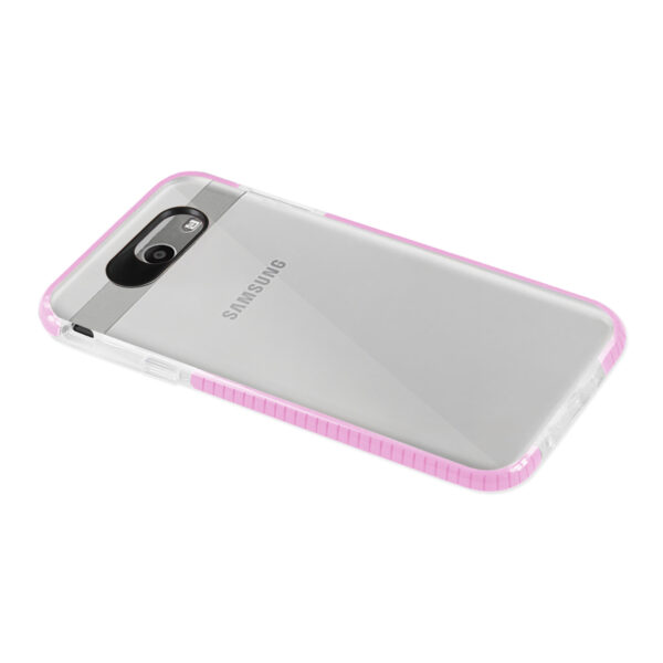 REIKO SAMSUNG GALAXY J7 V (2017) SOFT TRANSPARENT TPU CASE IN CLEAR PINK - Image 3