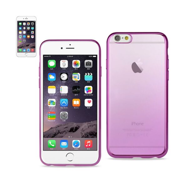 REIKO IPHONE 6 PLUS FRAME GRADIENT CLEAR GLITTER CASE IN PURPLE