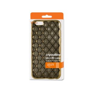 REIKO IPHONE 6S PLUS FLEXIBLE 3D RHOMBUS PATTERN TPU CASE WITH SHINY FRAME IN BLACK - Image 4