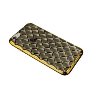 REIKO IPHONE 6S FLEXIBLE 3D RHOMBUS PATTERN TPU CASE WITH SHINY FRAME IN BLACK - Image 2