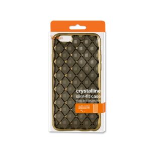 REIKO IPHONE 6S FLEXIBLE 3D RHOMBUS PATTERN TPU CASE WITH SHINY FRAME IN BLACK - Image 4