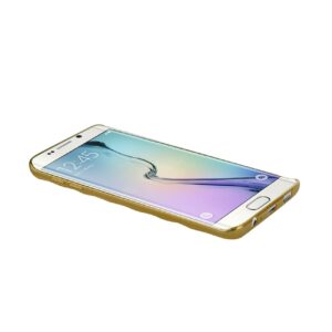 REIKO SAMSUNG GALAXY S6 EDGE PLUS FLEXIBLE 3D RHOMBUS PATTERN TPU CASE WITH SHINY FRAME IN GOLD - Image 3