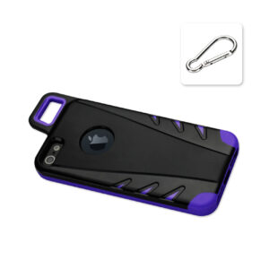 REIKO IPHONE 5/5S/SE DROPPROOF WORKOUT HYBRID CASE WITH HOOK IN BLACK PURPLE - Image 2